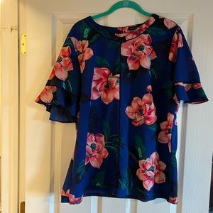Banana Republic Blue Floral Blouse